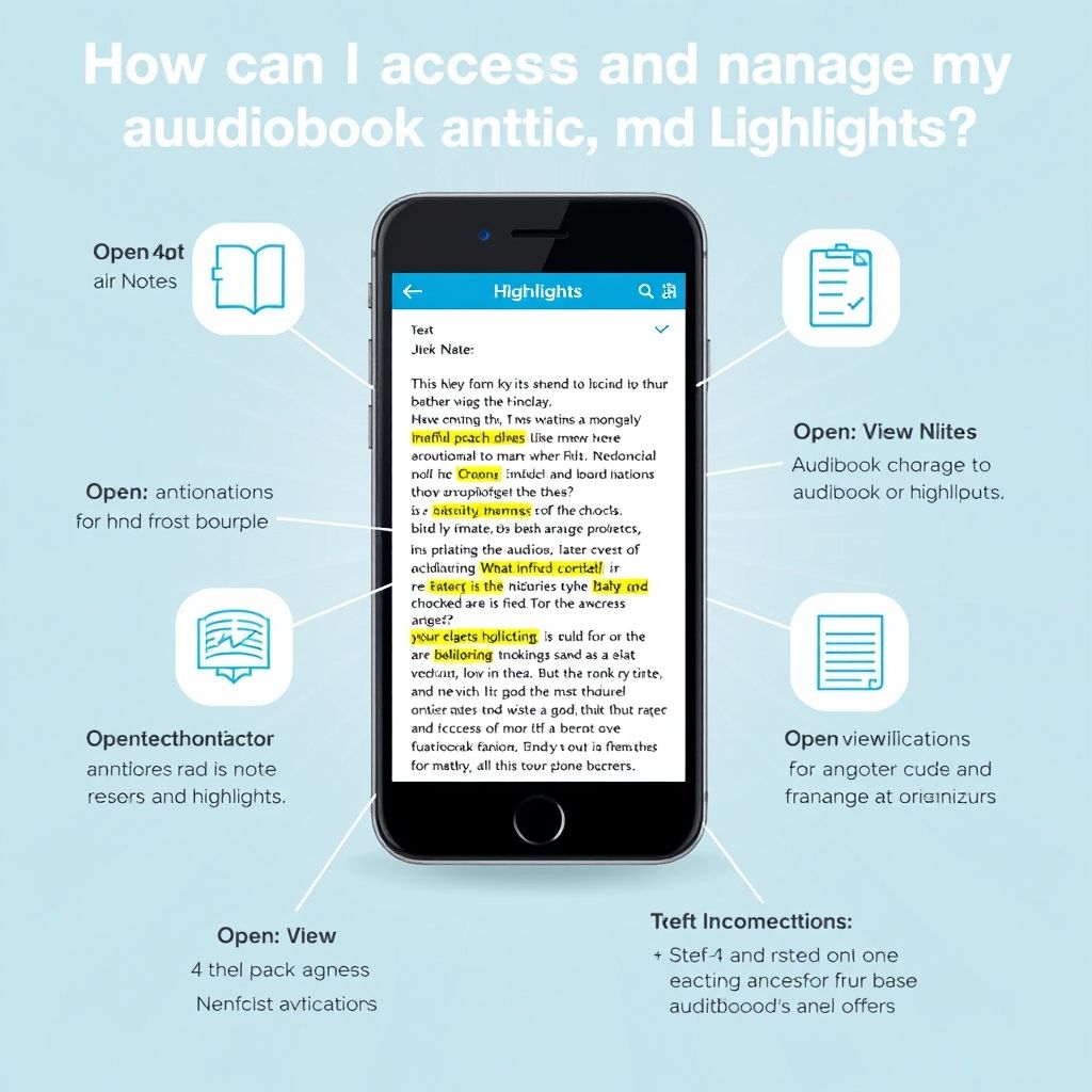 Visual explanation of how can i access and manage my audiobook notes and highlights on audible