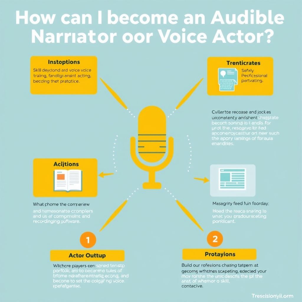 Visual explanation of how can i become an audible narrator or voice actor