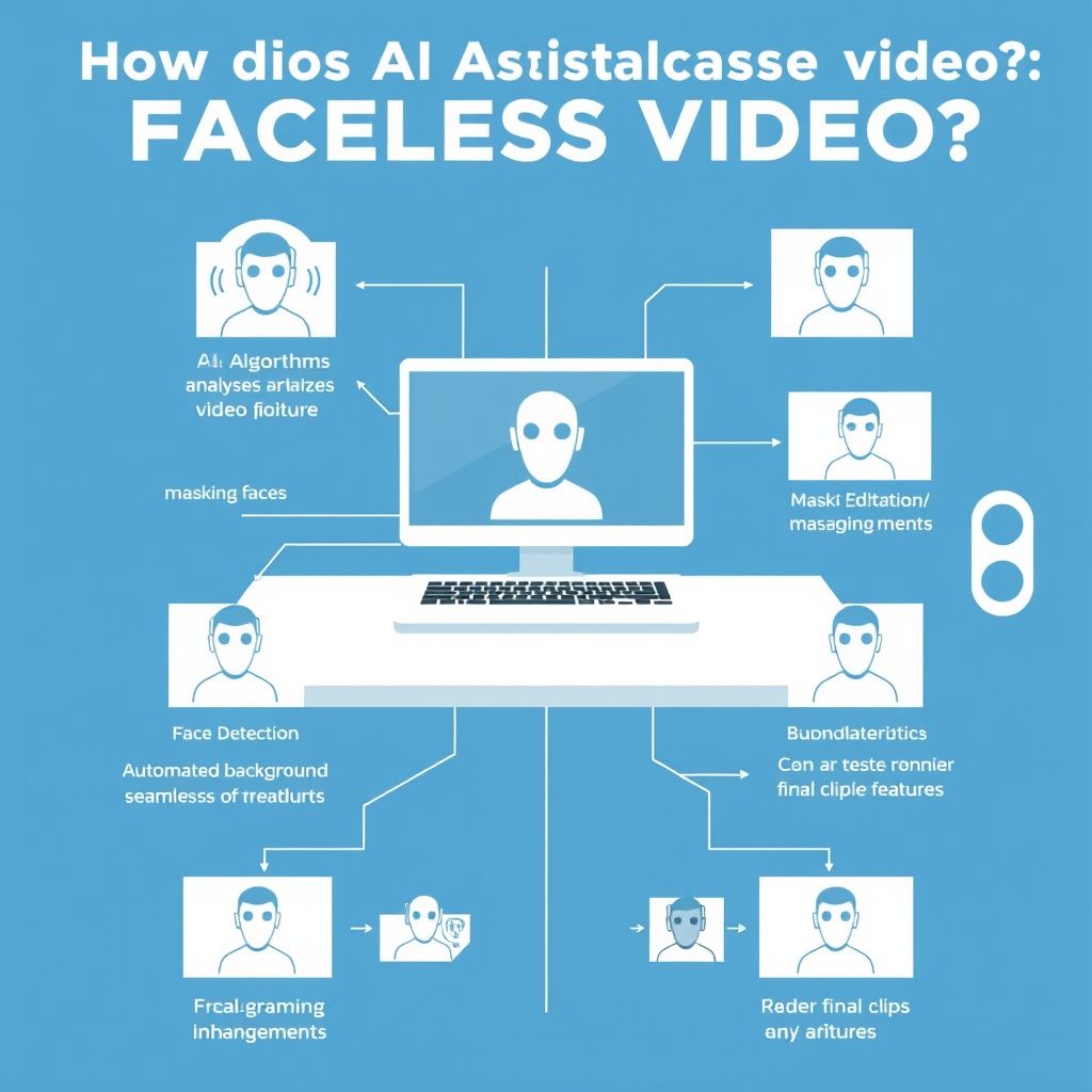 Visual explanation of How does AI assist in creating faceless videos