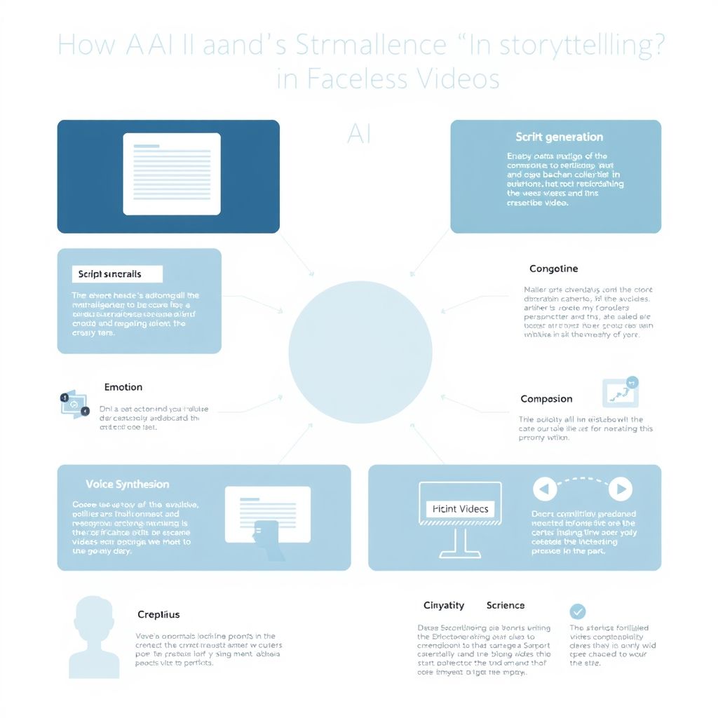 Visual explanation of How does AI handle storytelling in faceless videos