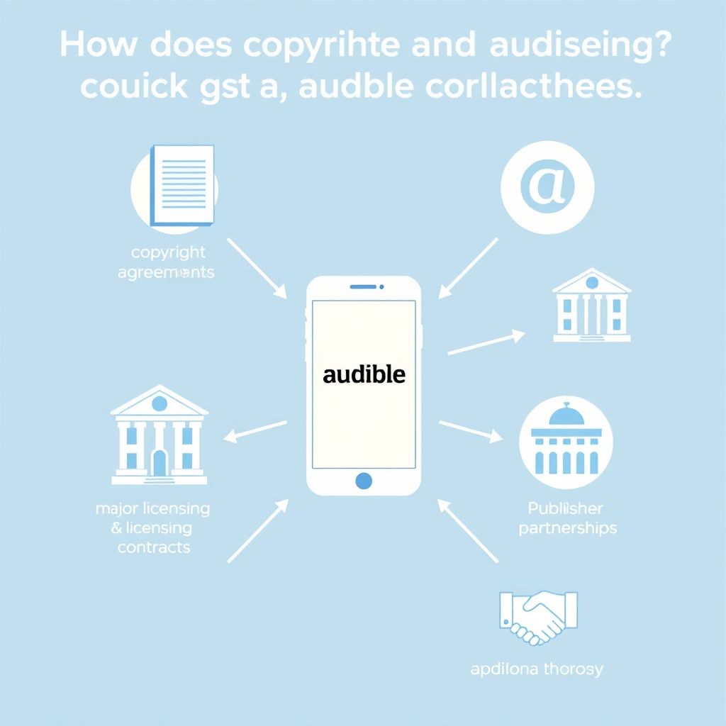 Visual explanation of how does audible handle copyright and licensing for audiobooks#:~:text=By partnering with publishers and authors, audible ensures