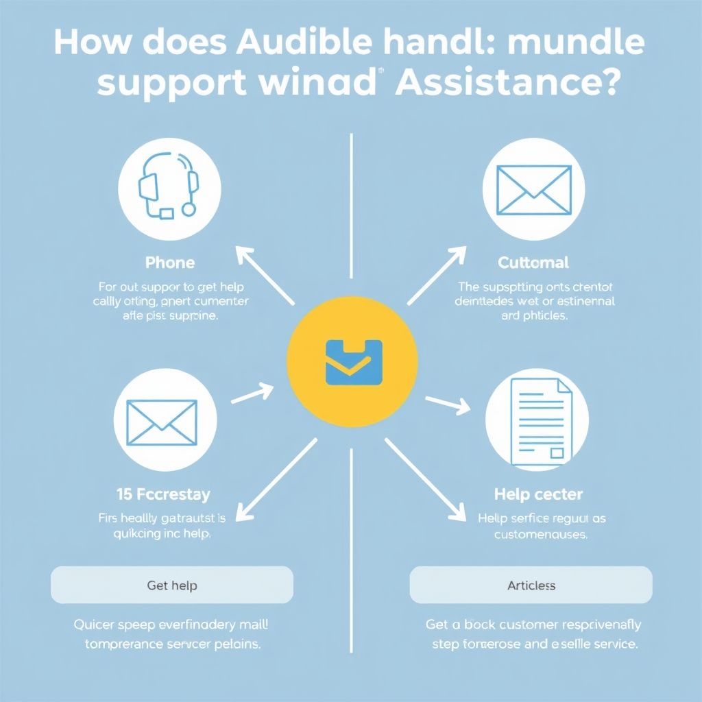 Visual explanation of how does audible handle customer support and assistance
