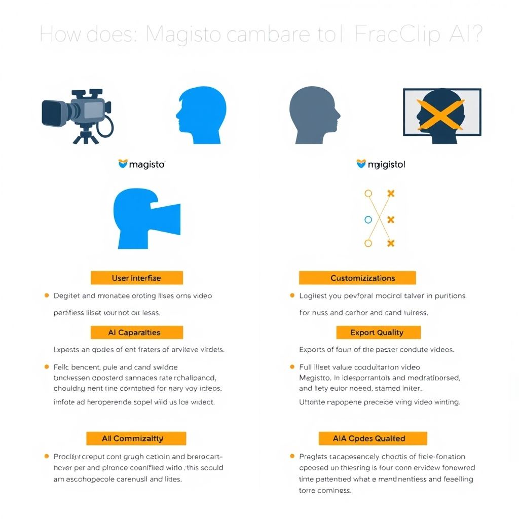 Visual explanation of How does Magisto compare to ProClip Ai for faceless video production