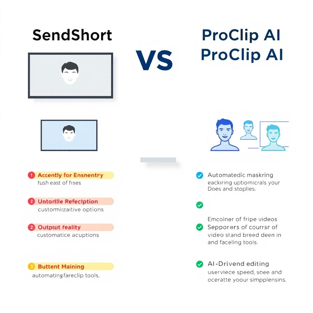 Visual explanation of How does SendShort compare to ProClip Ai for faceless videos