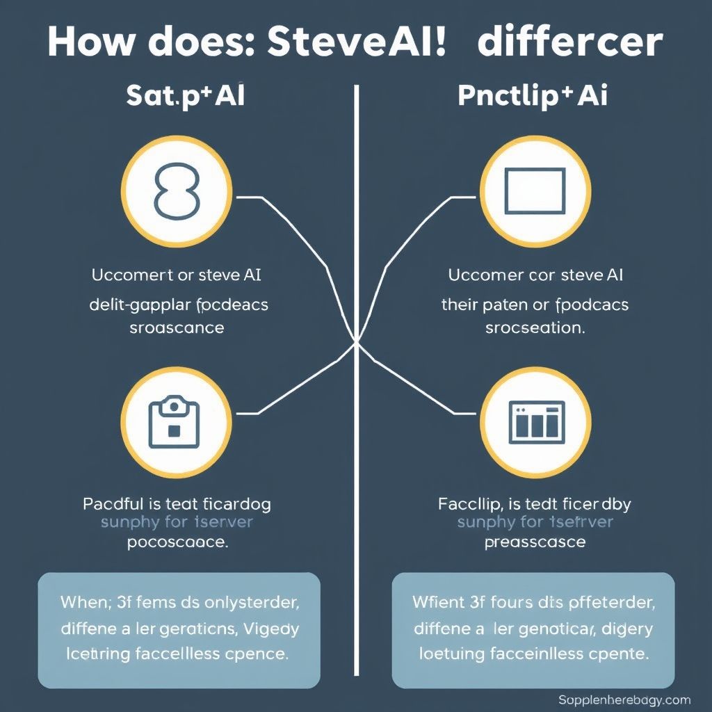 Visual explanation of How does Steve.AI differ from ProClip Ai in faceless video creation