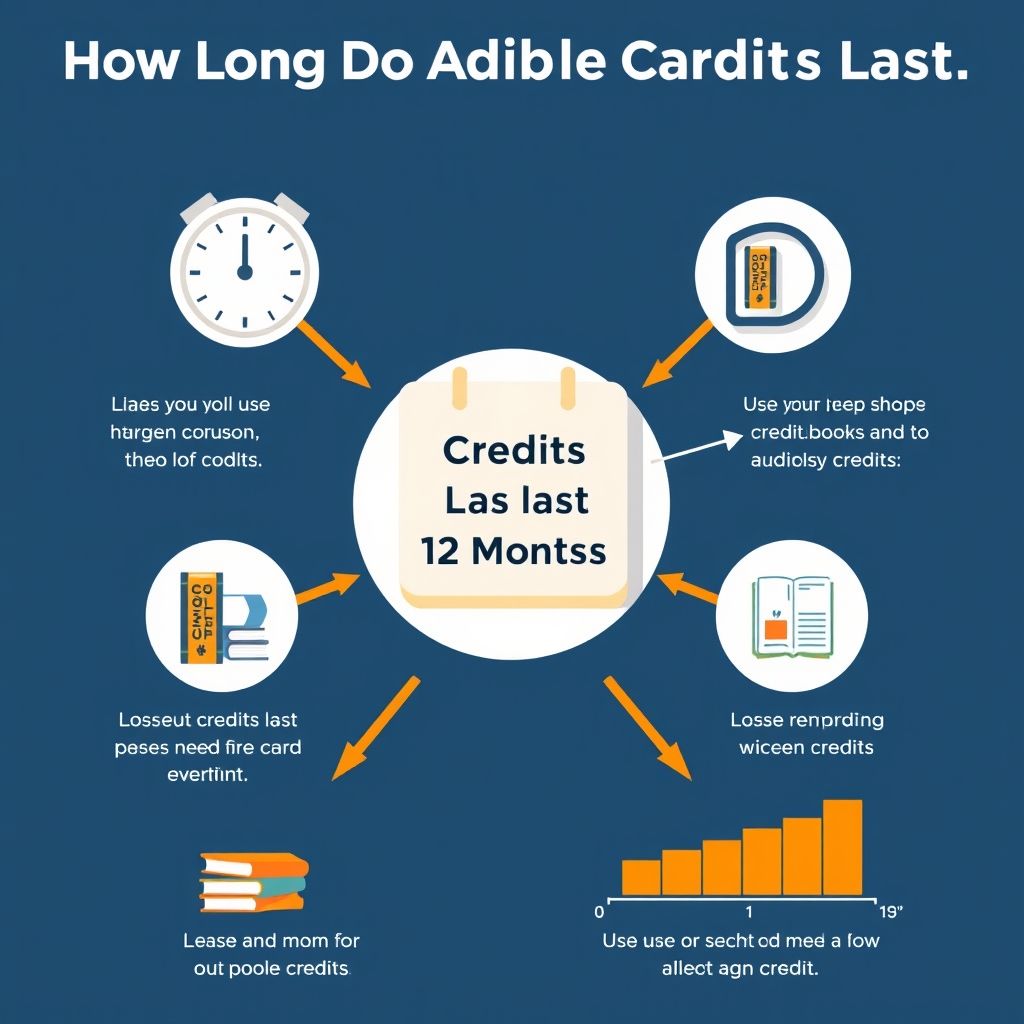 Visual explanation of how long do audible credits last