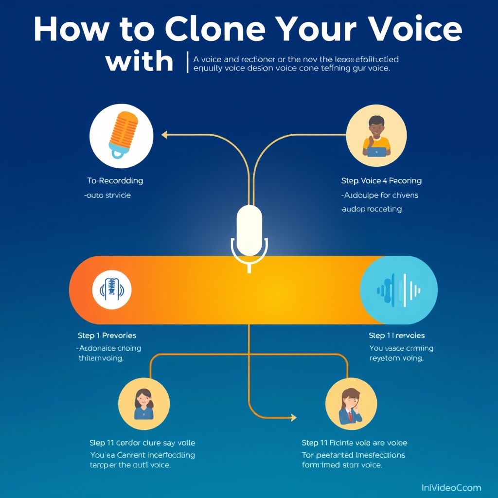 Visual explanation of how to clone your voice with invideo ai