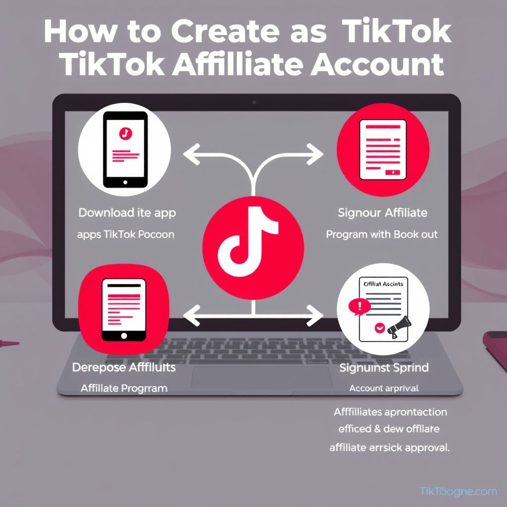 Visual explanation of how to create a tiktok affiliate account