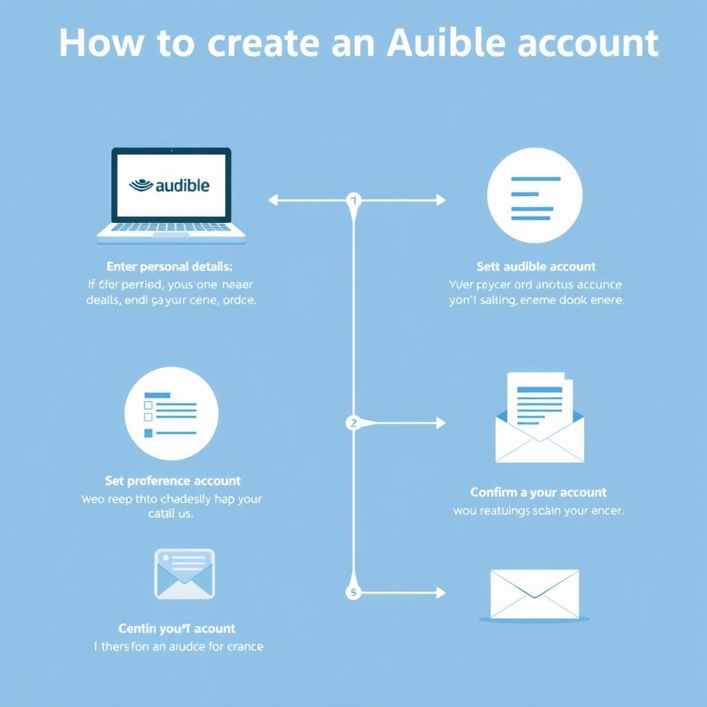 Visual explanation of how to create an audible account