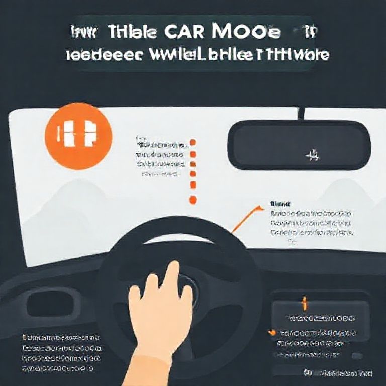Visual explanation of how to enable car mode for safer audible listening while driving
