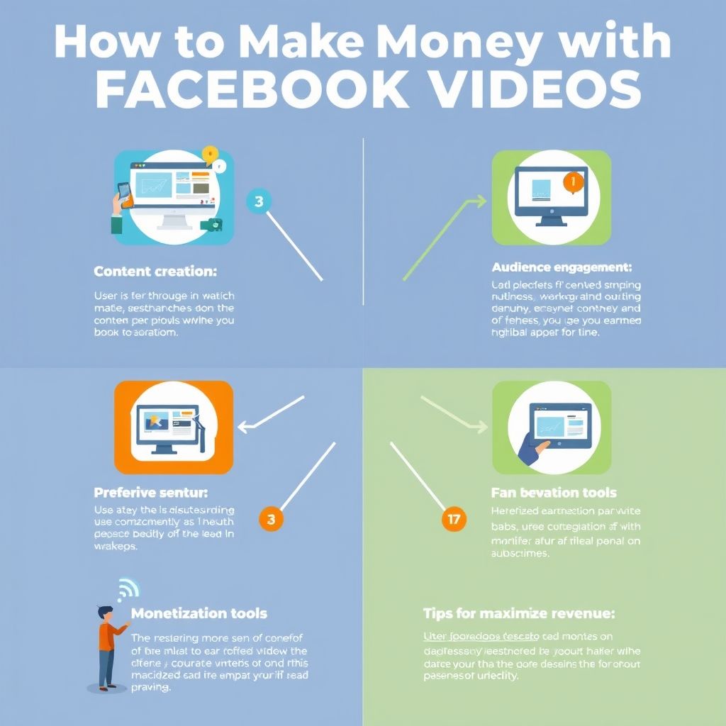 Visual explanation of how to make money with facebook videos