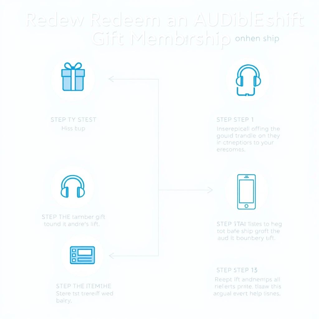 Visual explanation of how to redeem an audible gift membership