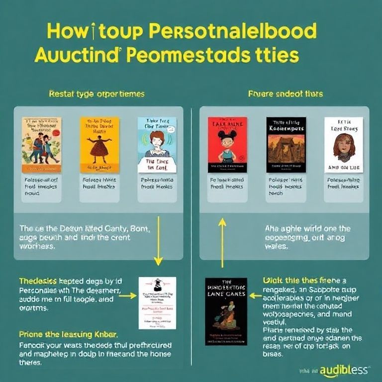 Visual explanation of how to set up personalized audiobook recommendations in audible