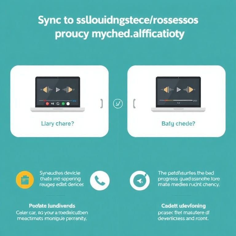 Visual explanation of how to sync audible progress across multiple devices automatically