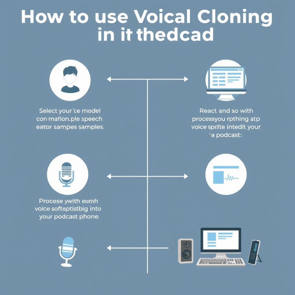 Visual explanation of How to use vocal clone in podcast