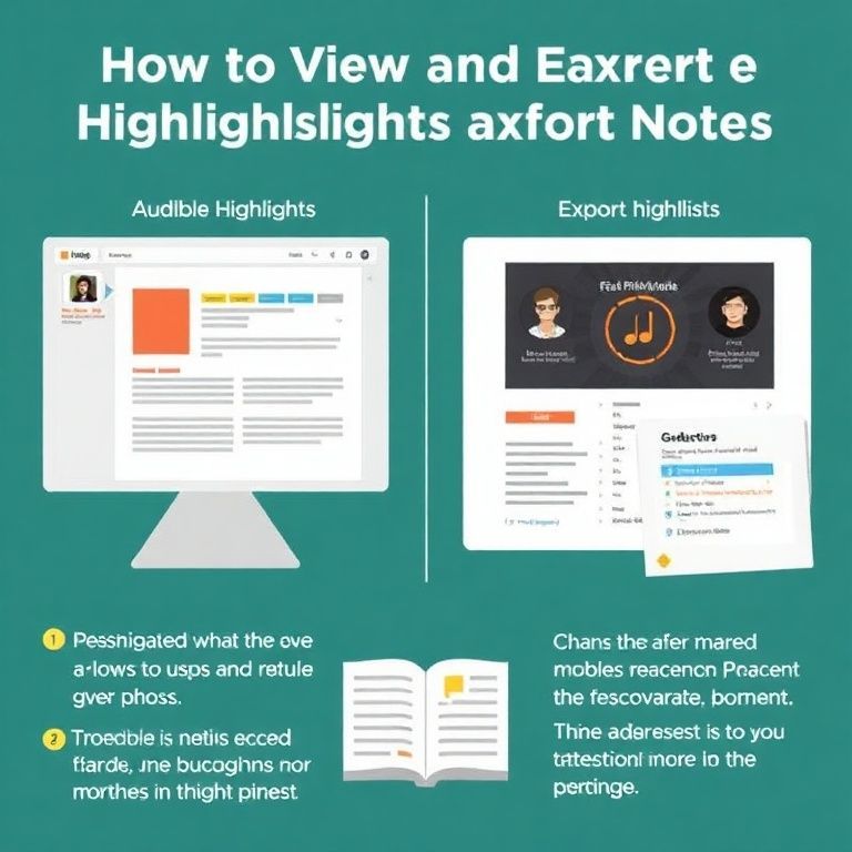 Visual explanation of how to view and export audible highlights and notes easily