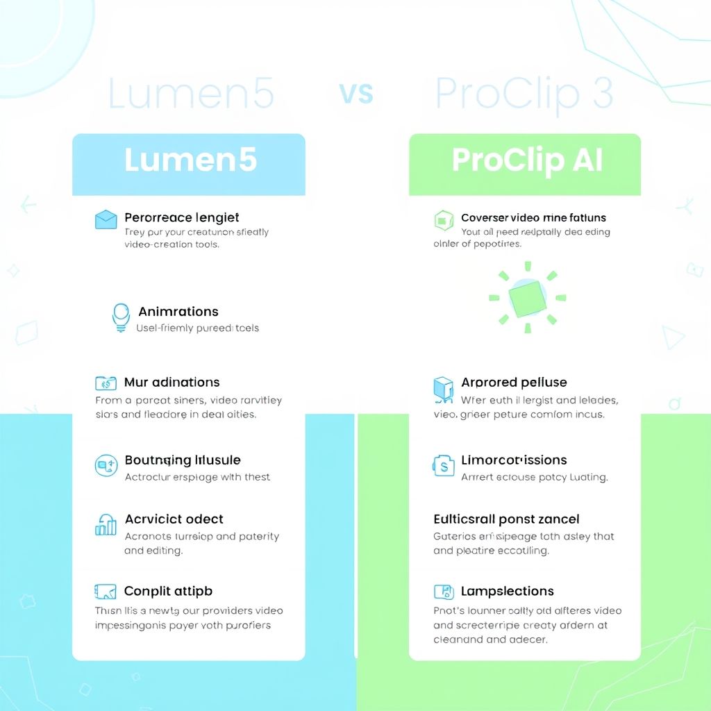 Visual explanation of lumen5 compared to proclip ai