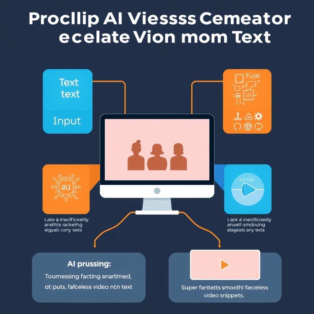 Visual explanation of proclip ai faceless video generator from text