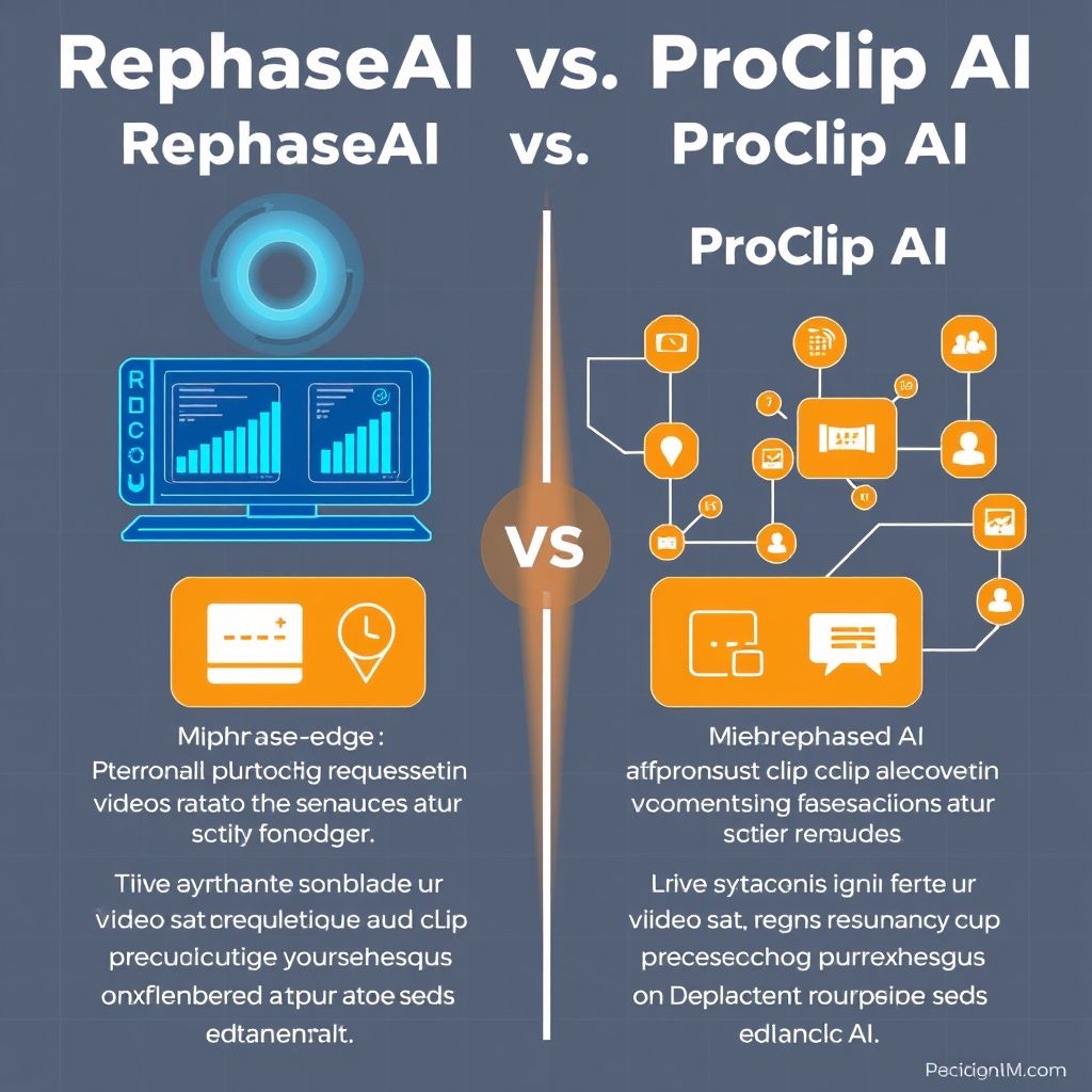Visual explanation of rephrase.ai vs proclip ai for ai video