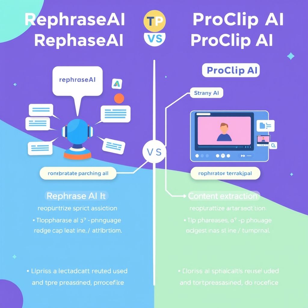 Visual explanation of Rephrase.ai vs ProClip AI