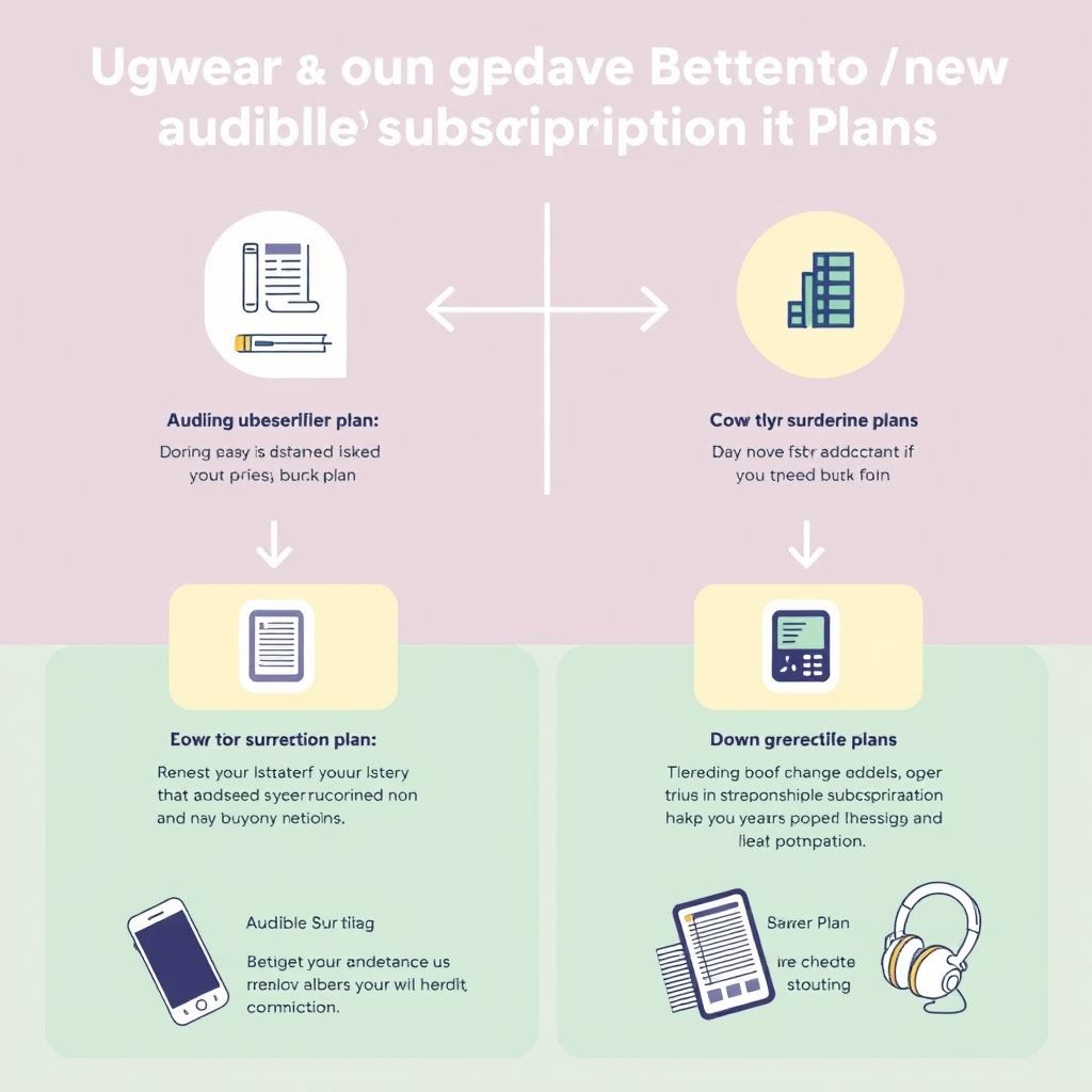 Visual explanation of upgrading or downgrading audible subscription plans