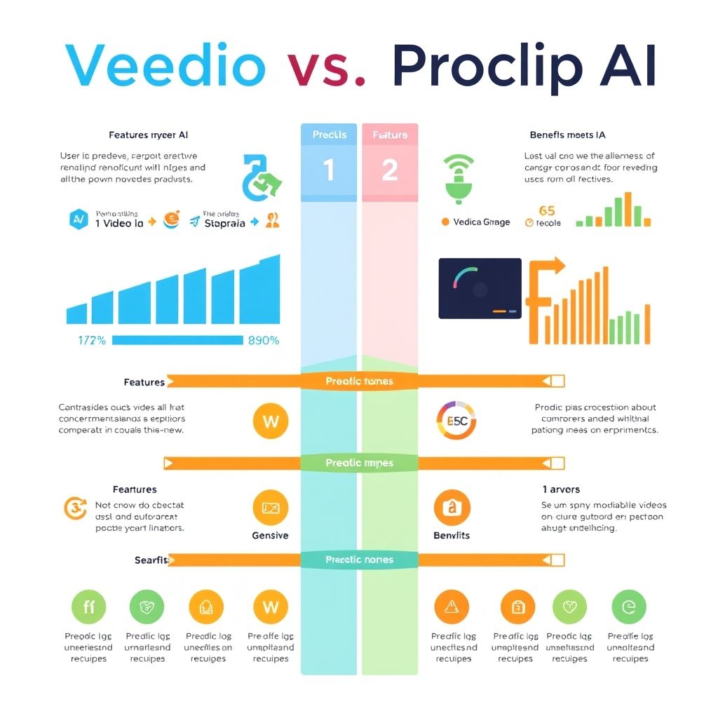 Visual explanation of Veed.io vs ProClip AI