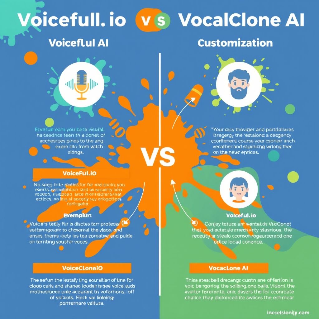Visual explanation of Voiceful.io vs VocalClone AI customization