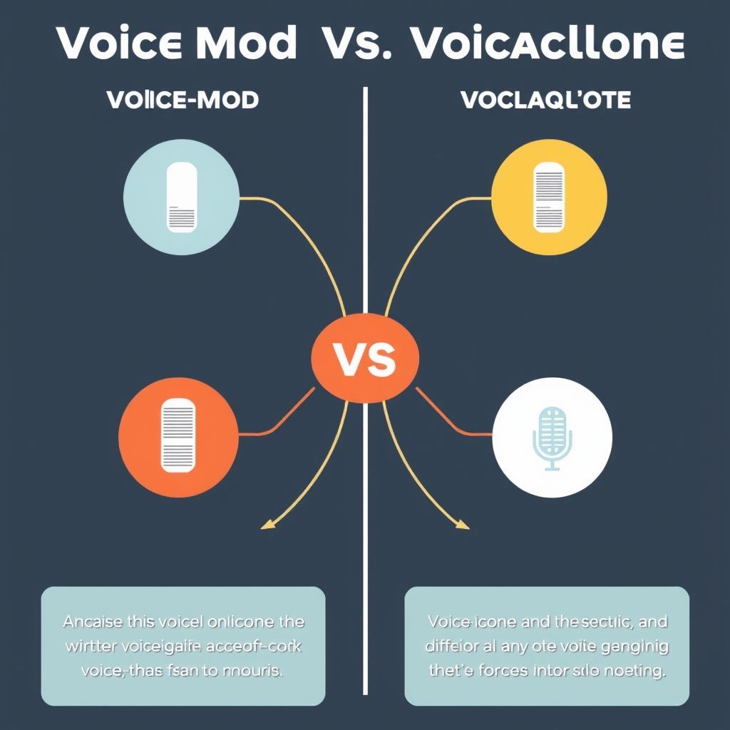 Visual explanation of Voicemod vs VocalClone AI real-time voice changing