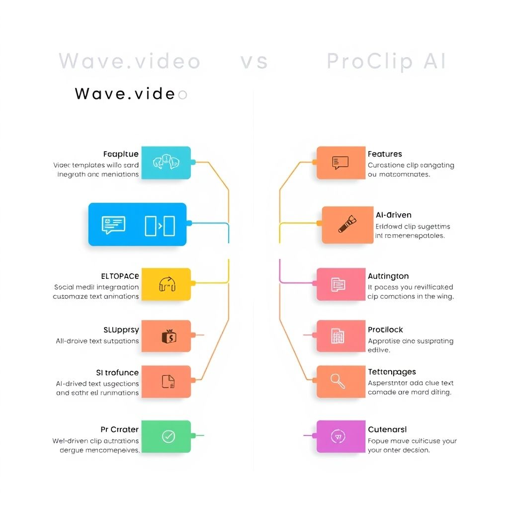 Visual explanation of wave.video features vs proclip ai