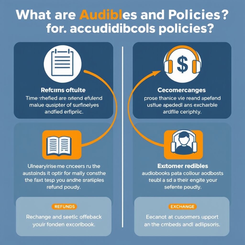 Visual explanation of what are audibles policies on refunds and exchanges for audiobooks