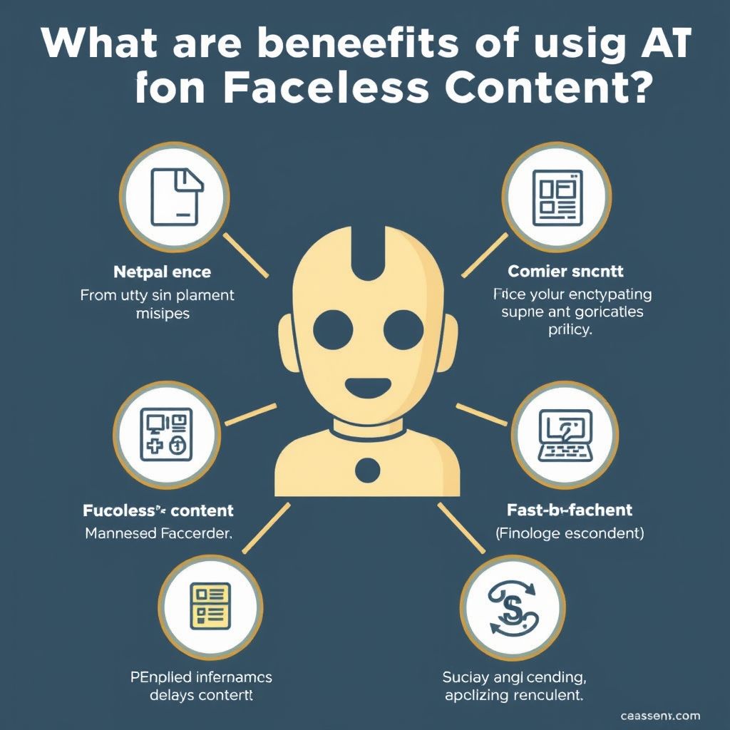 Visual explanation of What are the benefits of using AI for faceless content