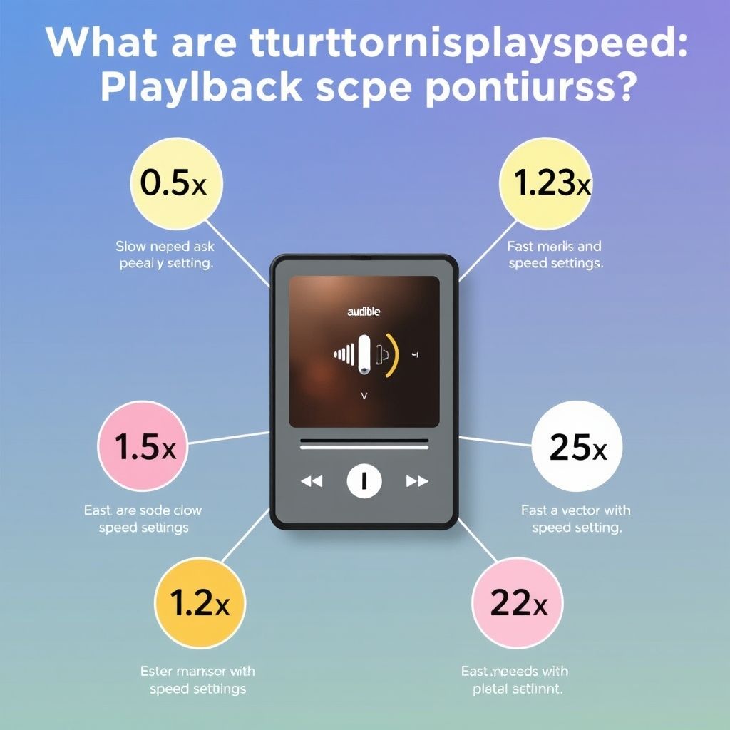 Visual explanation of what are the options for customizing playback speed on audible
