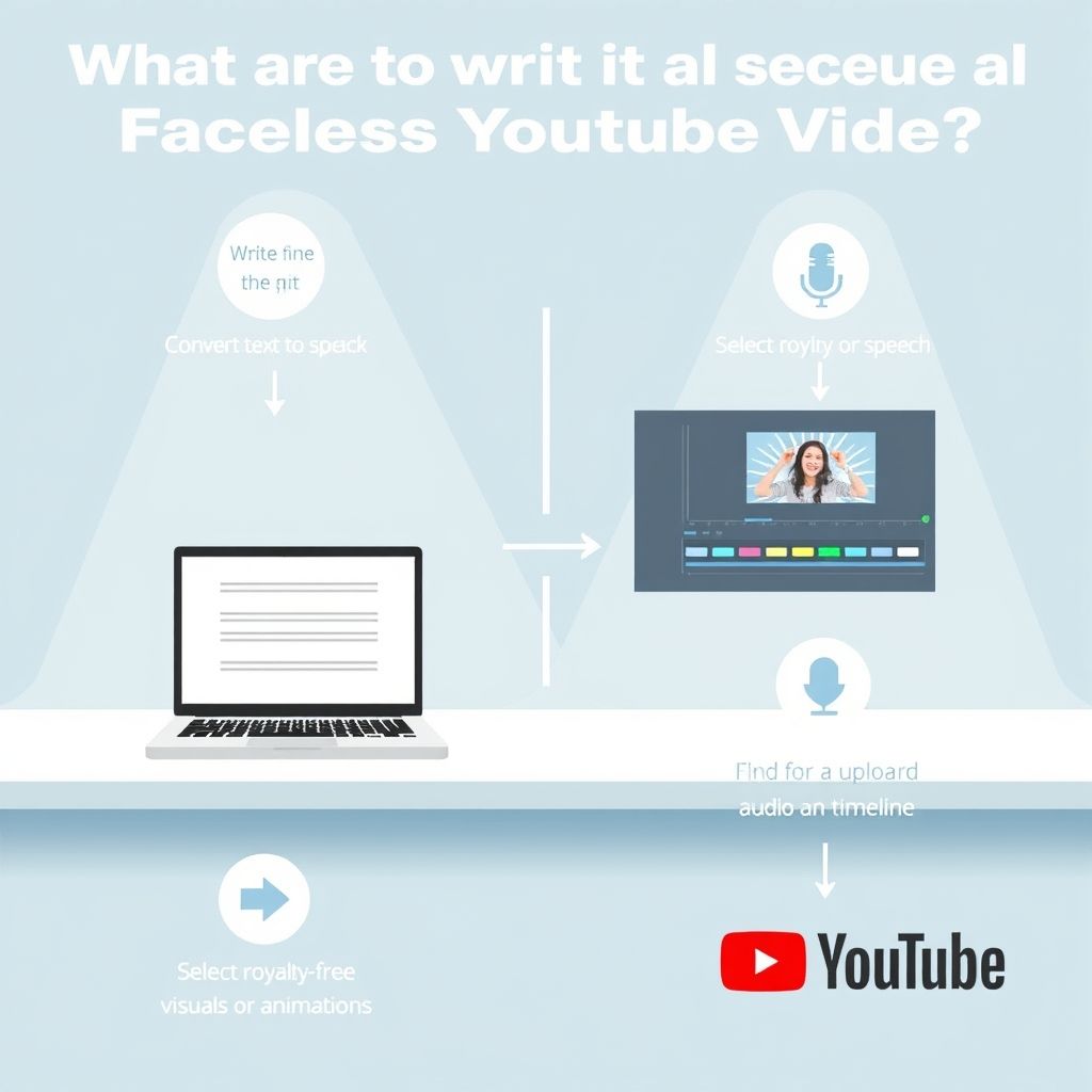 Visual explanation of What are the steps to convert text to a faceless YouTube video