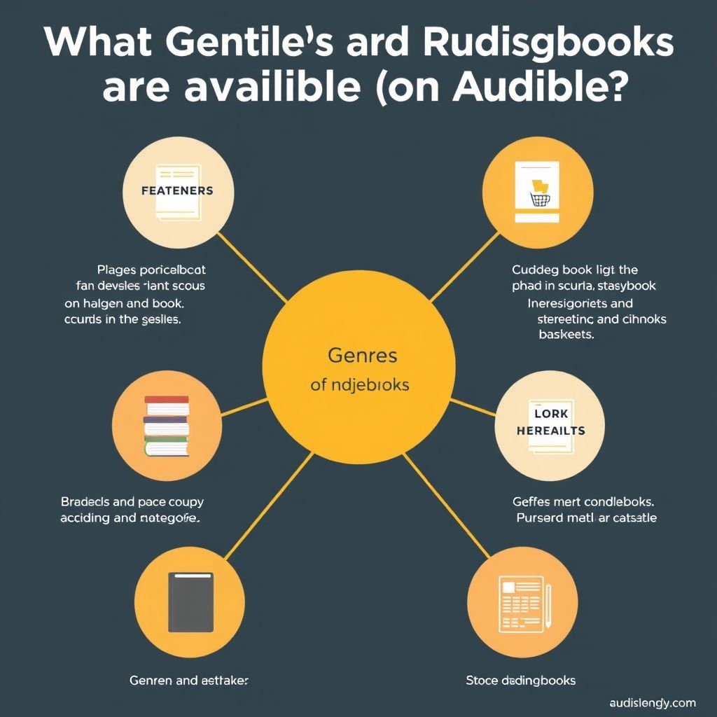 Visual explanation of what genres and categories of audiobooks are available on audible