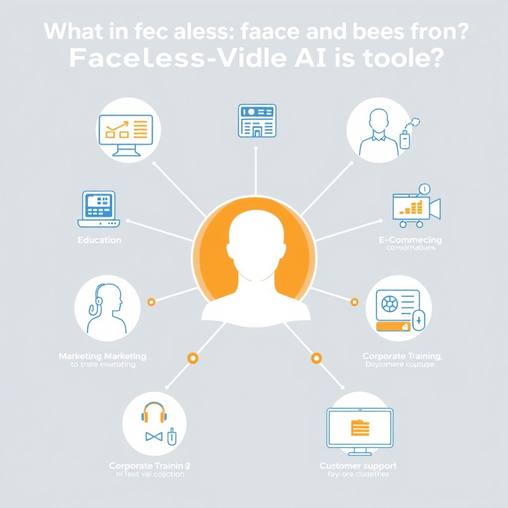 Visual explanation of What industries benefit from faceless video AI tools