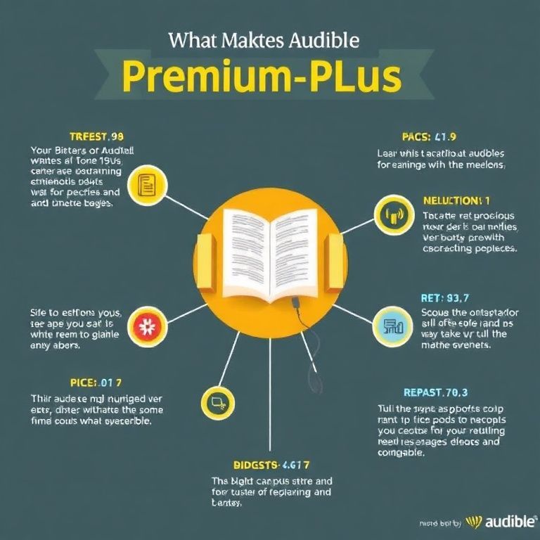 Visual explanation of what makes audible premium plus better than other audiobook services