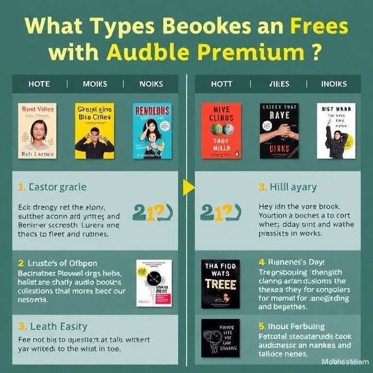 Visual explanation of what type of audiobooks are free with audible premium plus