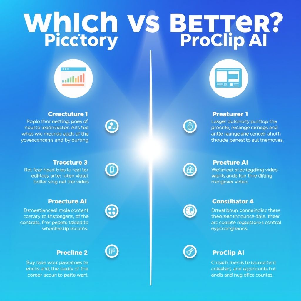 Visual explanation of which is better pictory or proclip ai