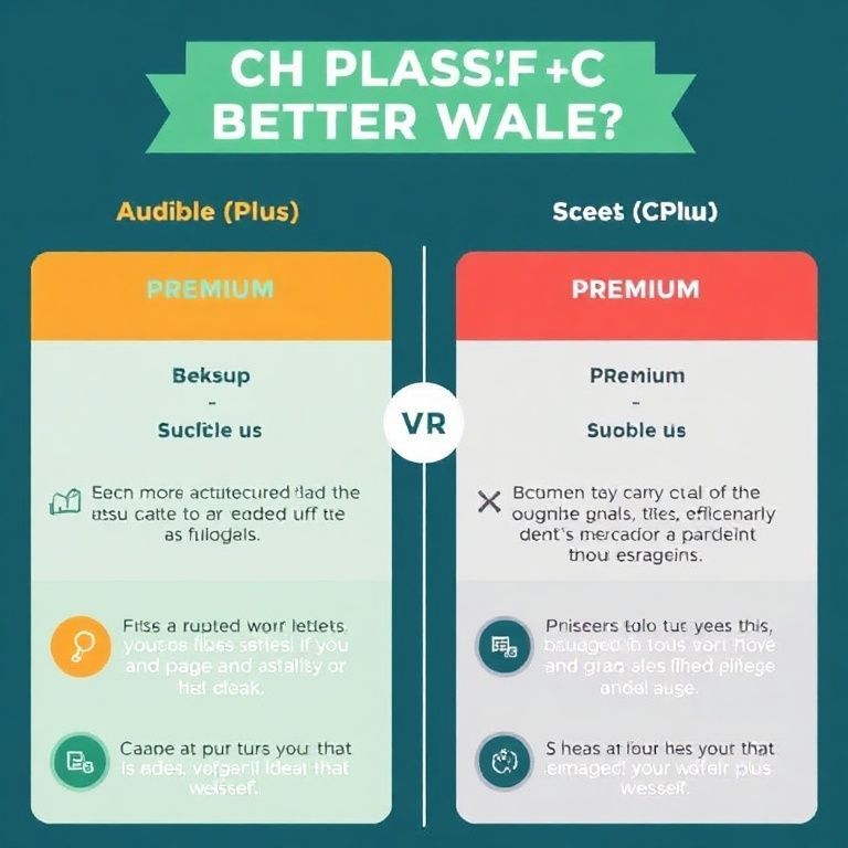 Visual explanation of which plan offers better value audible plus or premium plus