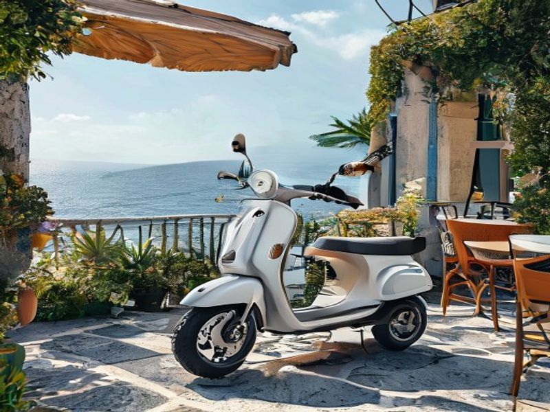 Electric scooter side view