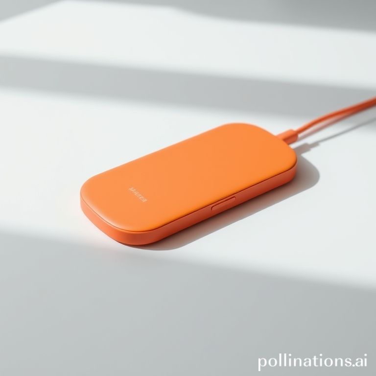 Base di ricarica wireless minimal con bordo arancione