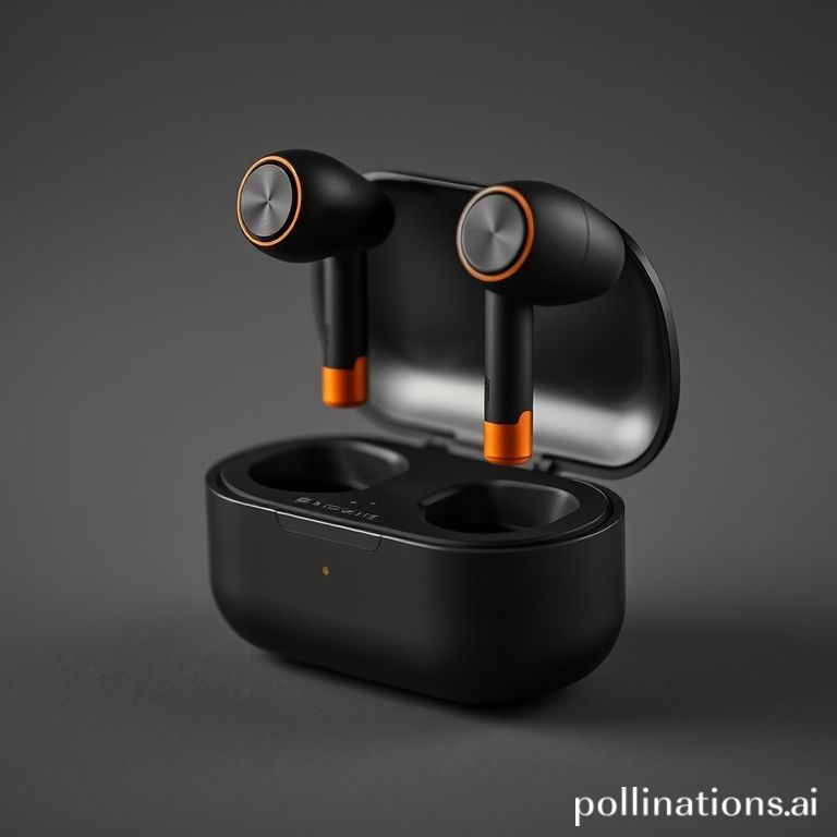 Auricolari wireless neri con dettagli arancioni