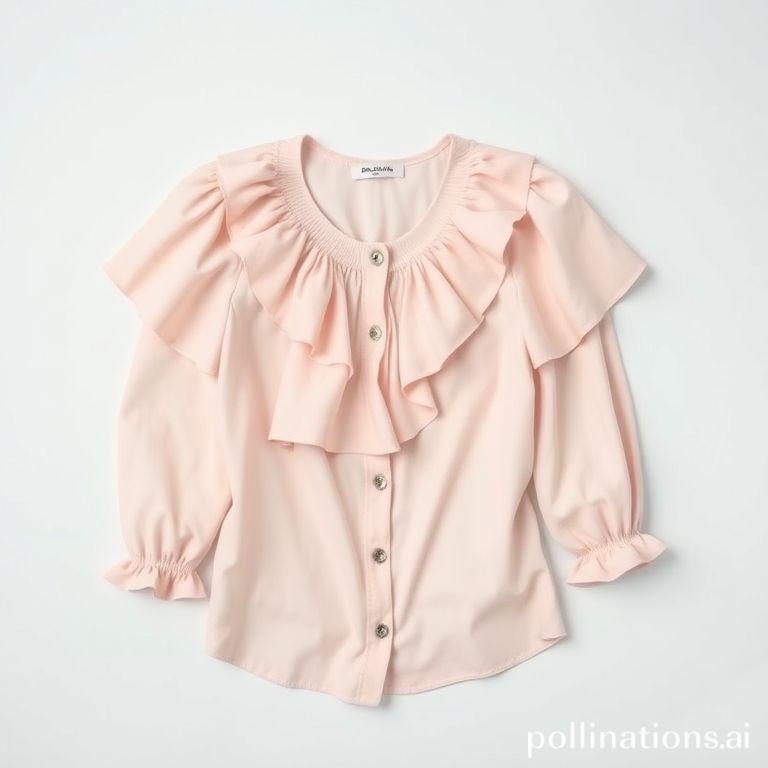 Blouse ruffle pastel wanita