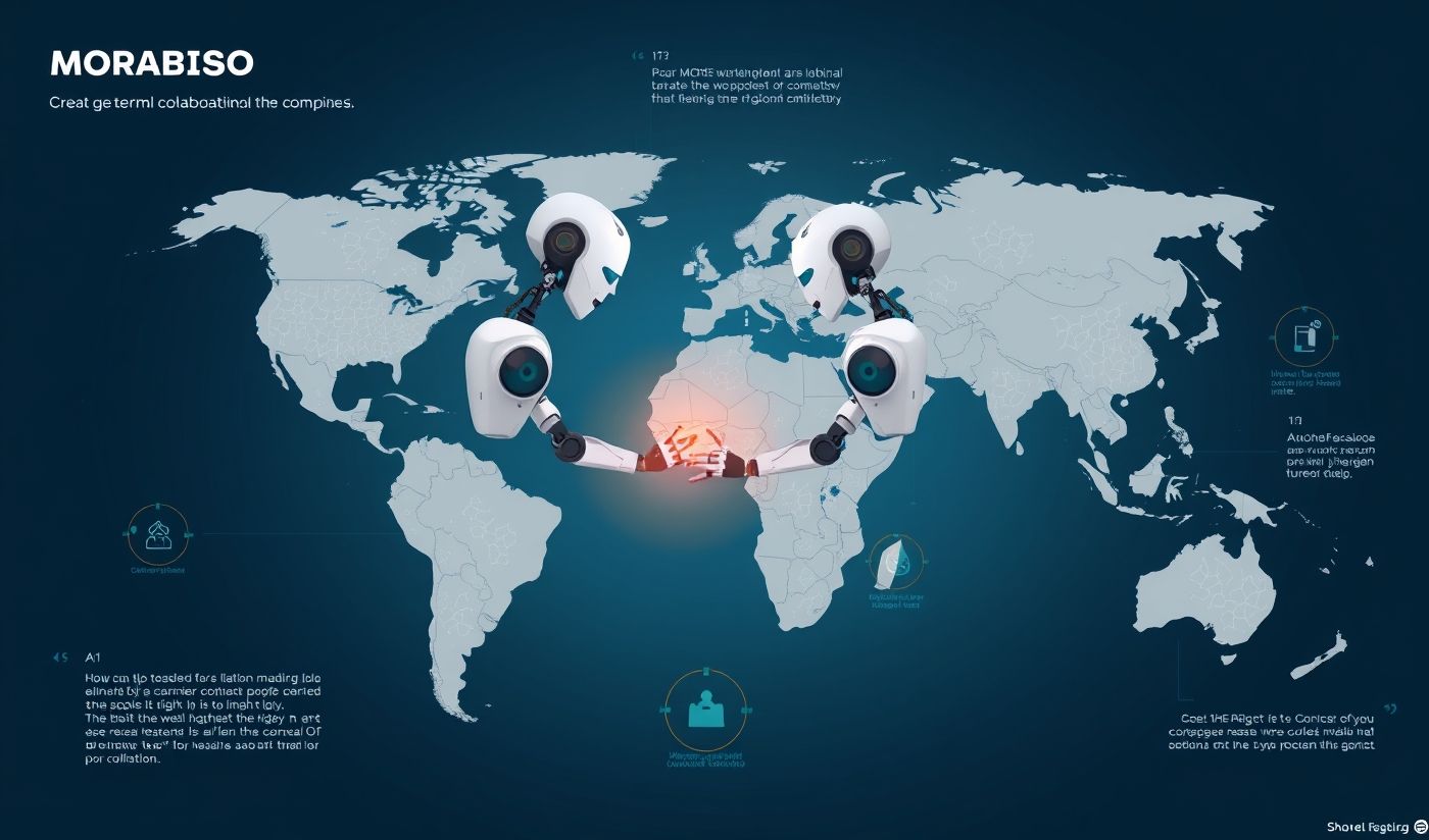 AI-generated infographic: global map of humanoid robotics activity and collaboration