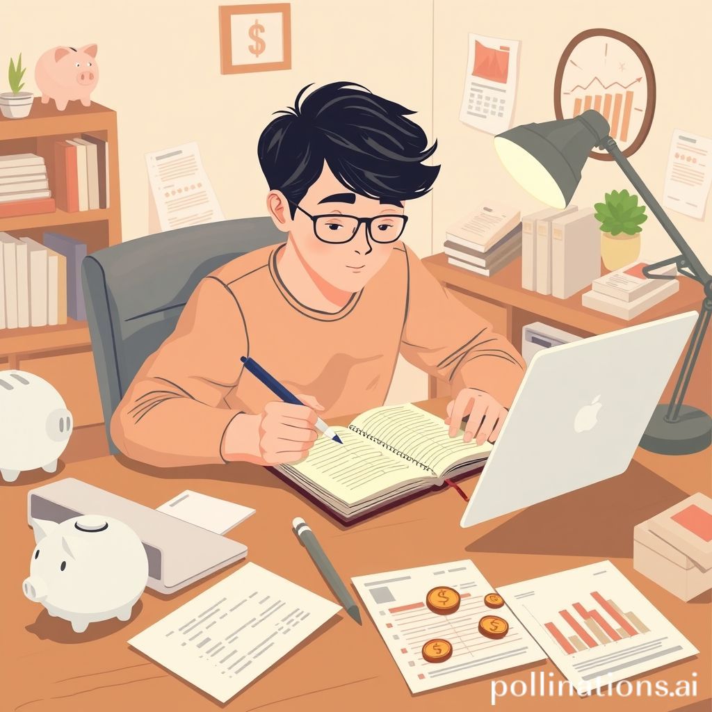 생활 재테크를 위해 가계부를 작성하는 모습